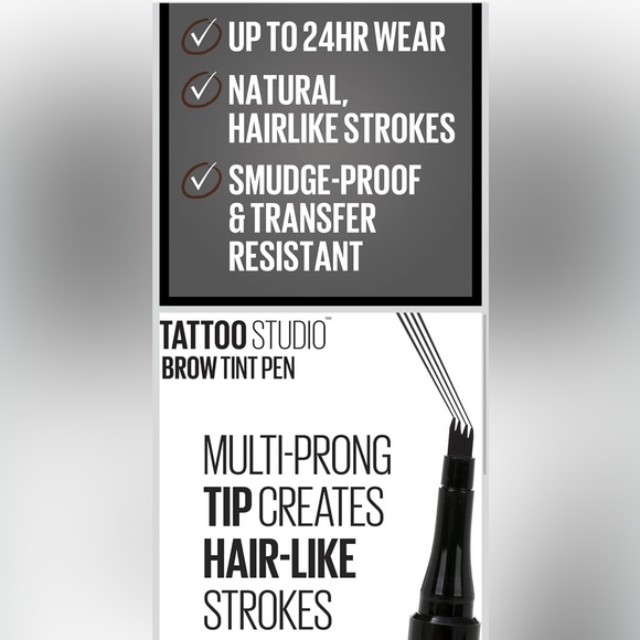 🆕 Maybelline Tattoo Studio Brow Tint Pen - Soft Brown #355 - Picture 3 of 6